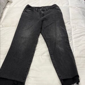 Express Women's Dark Gray Straight Leg Jeans